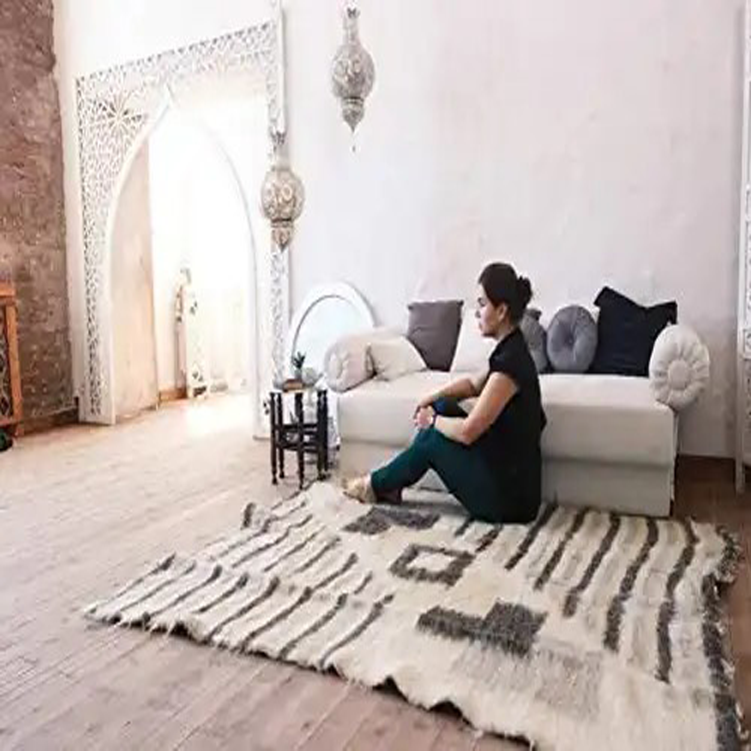 Handwoven Moroccan Wool Area Rug