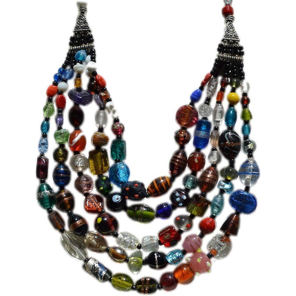 Moroccan Jewelry Berber Necklace Arabic Colorful Glass Beads