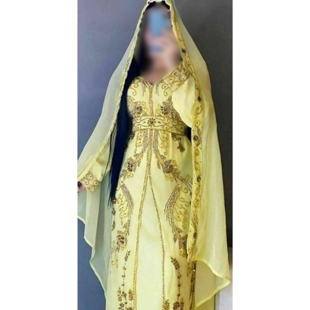 Moroccan Kaftan for Women Fancy Farasha Embroidered Dress