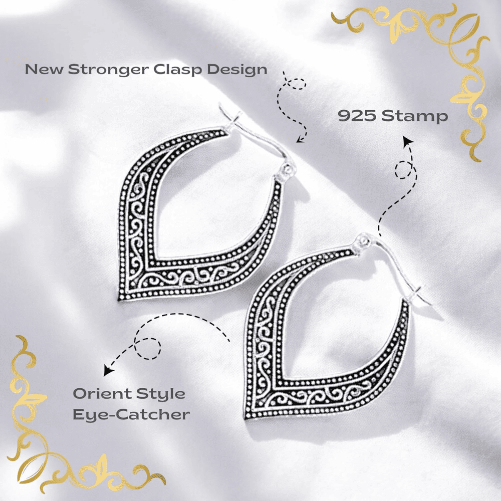 Boho Earrings in 925 Silver – Lightweight Moroccan Style