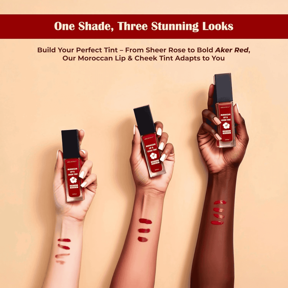 Aker Fassi Lip Stain & Cheek Tint with Argan Oil, Long Wear - Image 3