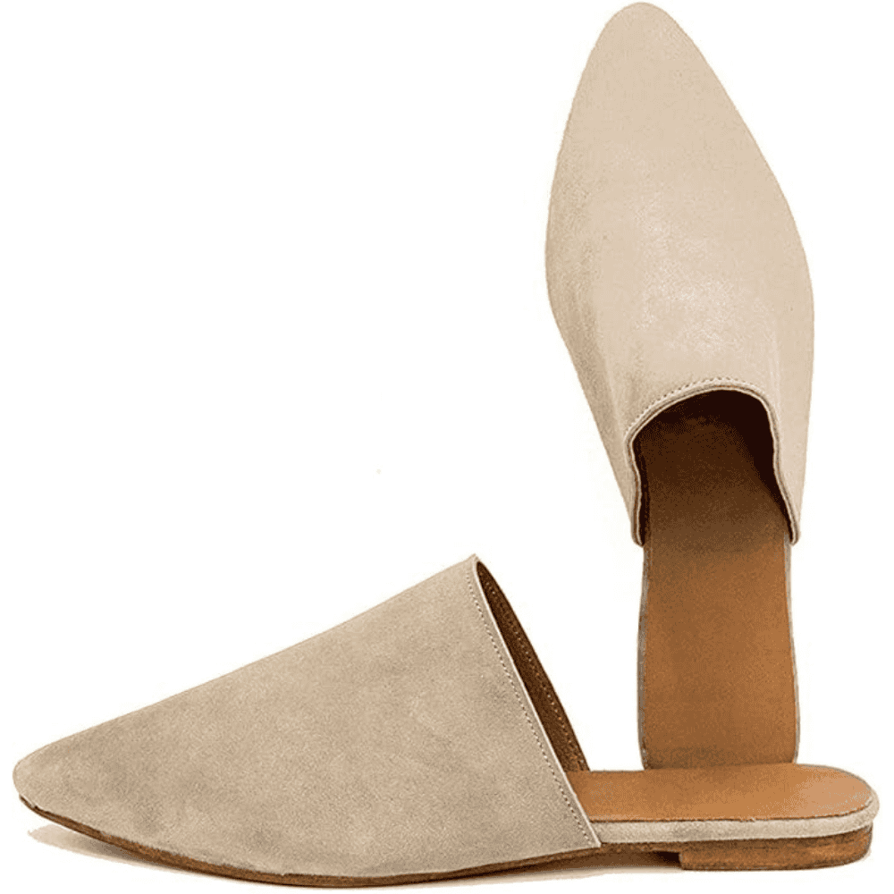 Suede Leather Mules for Women Handmade Moroccan Babouches - Image 2