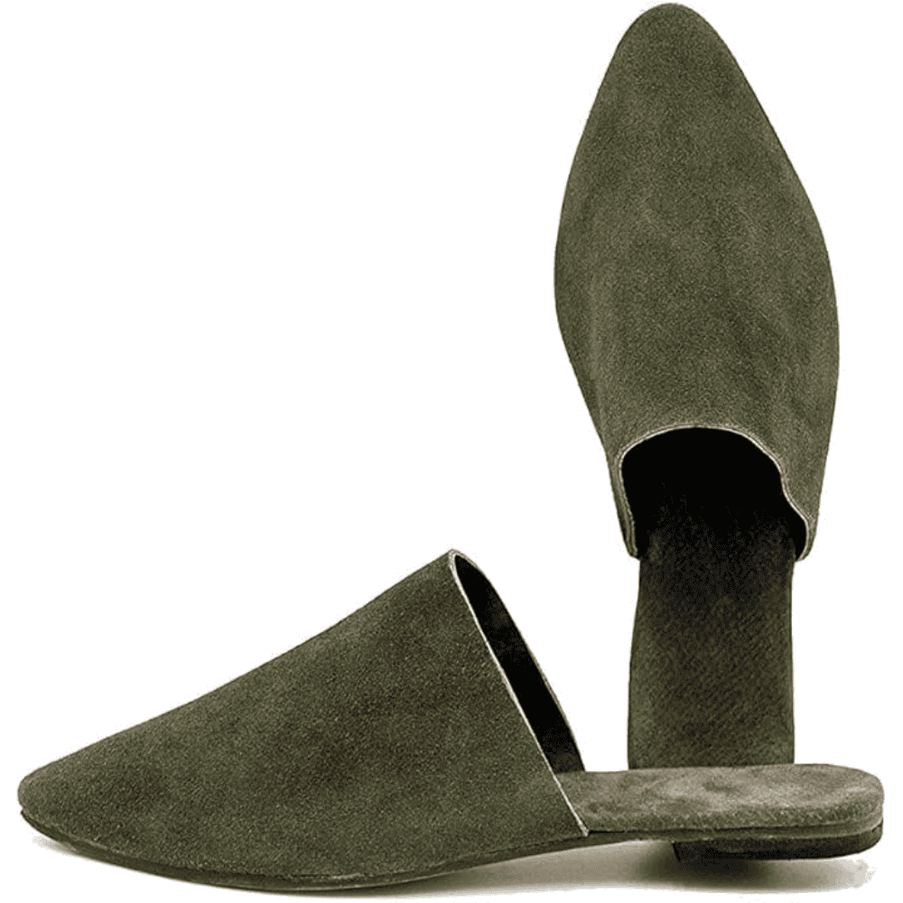 Suede Leather Mules for Women Handmade Moroccan Babouches - Image 3