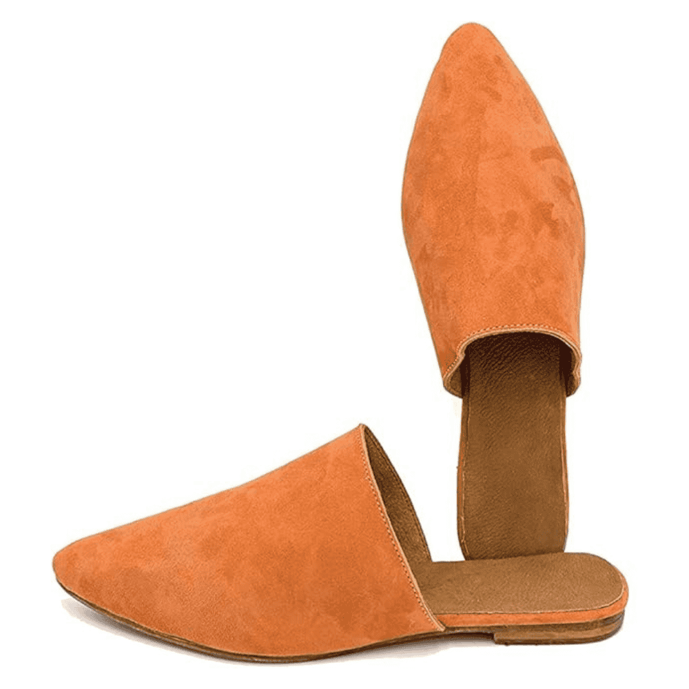 Suede Leather Mules for Women Handmade Moroccan Babouches - Image 4