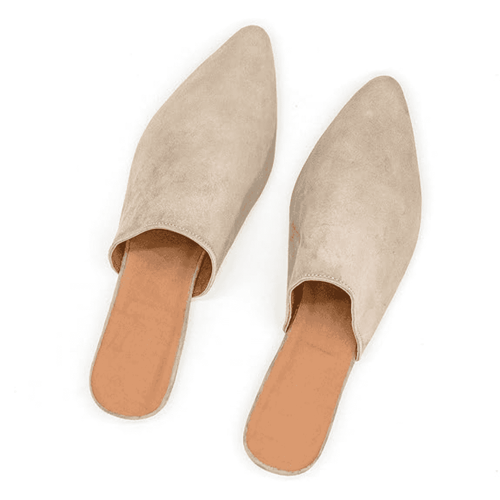 Suede Leather Mules for Women Handmade Moroccan Babouches - Image 5
