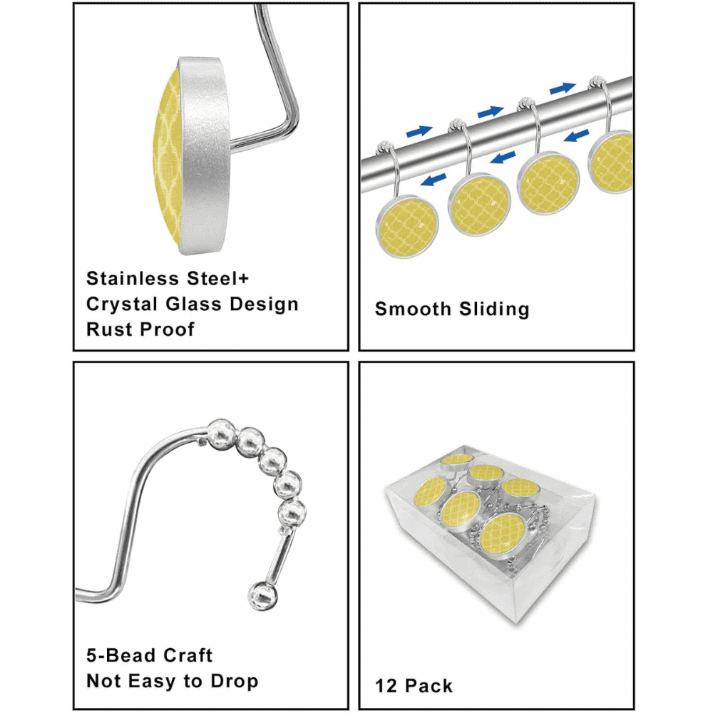 Morocco Shower Curtain Hooks Stainless Steel Decorative Ring - Image 7