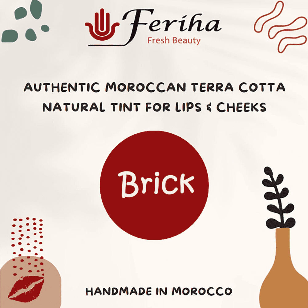 Authentic Moroccan Aker Fassi Clay Lip & Cheek Stain Natural - Image 2