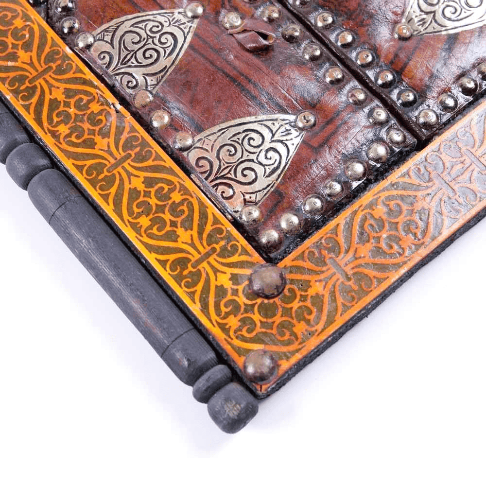 Handmade Moroccan Leather Mirror | Rustic Arched Wall Decor - Image 7