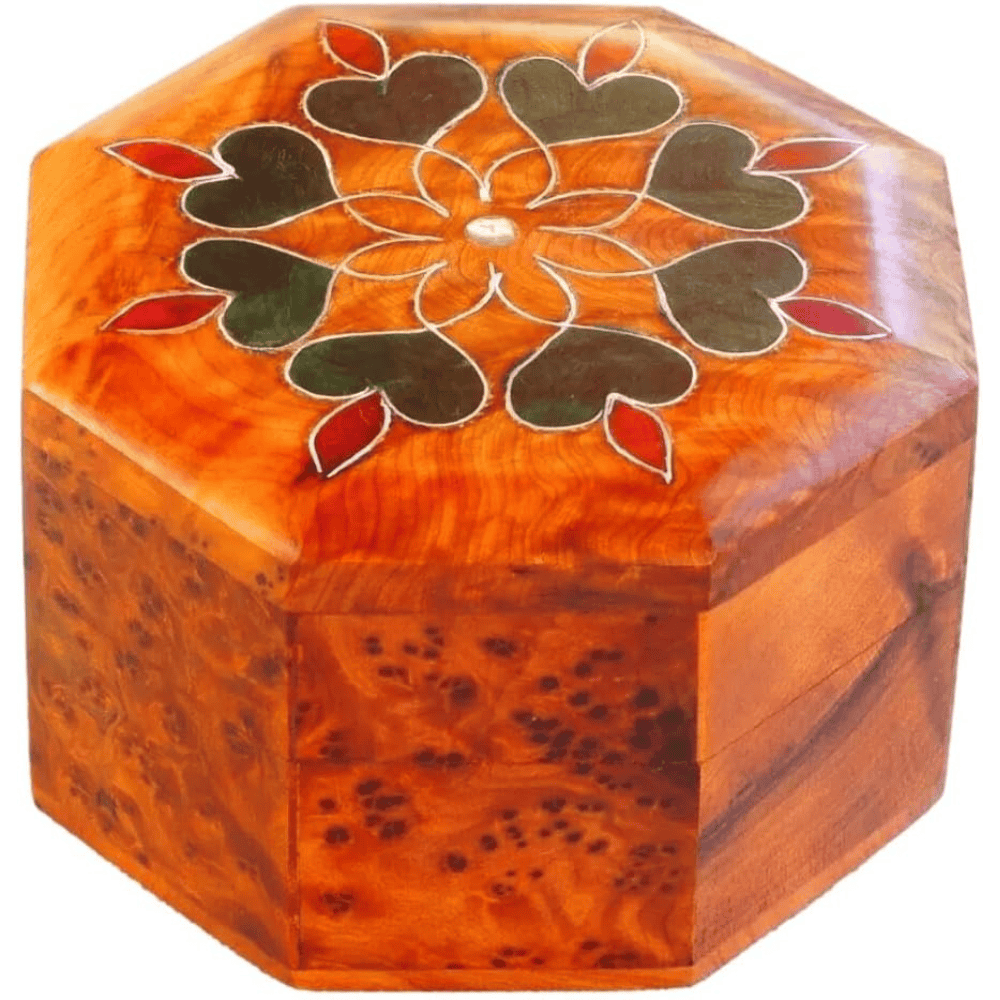 Moroccan Thuya Wood Jewelry Box – Handmade Wooden Case - Image 3