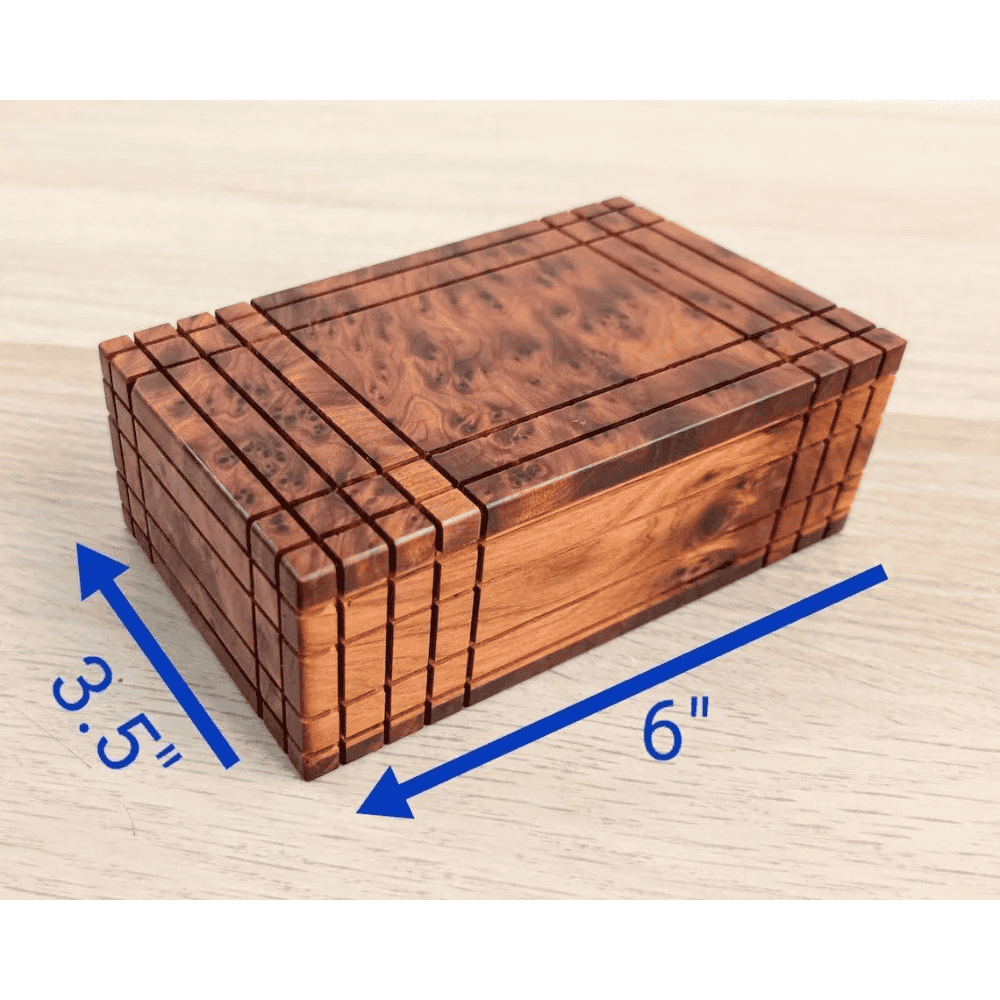 Moroccan Thuya Wood Puzzle Box - Hidden Secret Compartment - Image 3