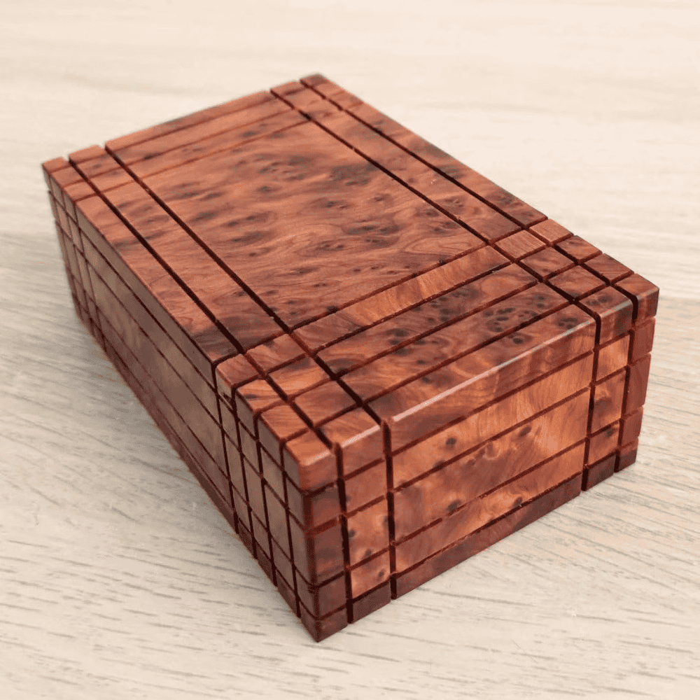 Moroccan Thuya Wood Puzzle Box - Hidden Secret Compartment - Image 4