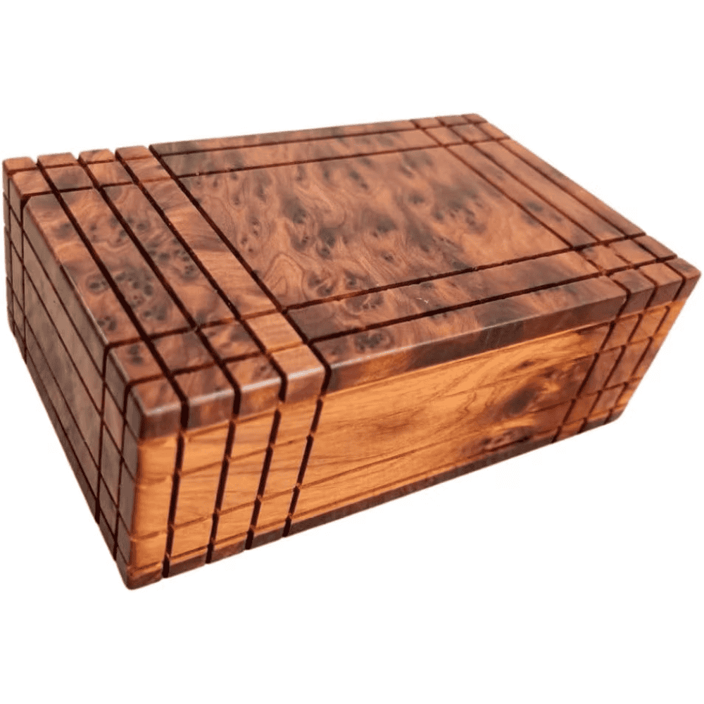 Moroccan Thuya Wood Puzzle Box - Hidden Secret Compartment