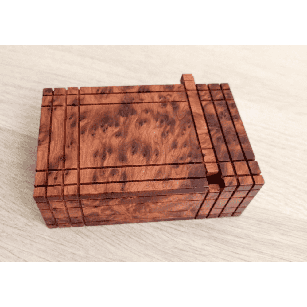 Moroccan Thuya Wood Puzzle Box - Hidden Secret Compartment - Image 6