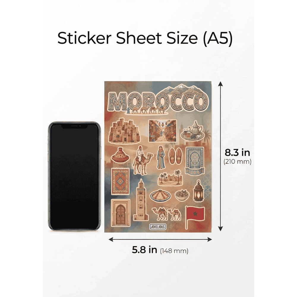 Morocco Sticker Sheet: Matte Vinyl Travel Decals & Souvenirs - Image 2