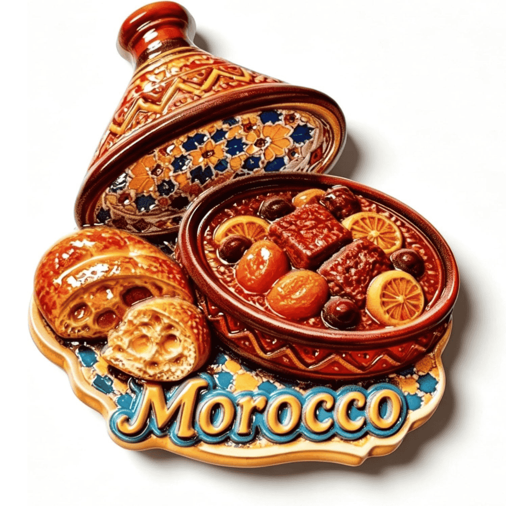 Moroccan Tagine 3D Resin Fridge Magnet – Colorful Souvenir