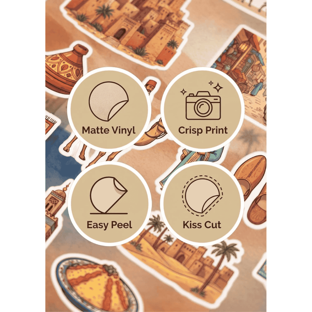 Morocco Sticker Sheet: Matte Vinyl Travel Decals & Souvenirs - Image 4