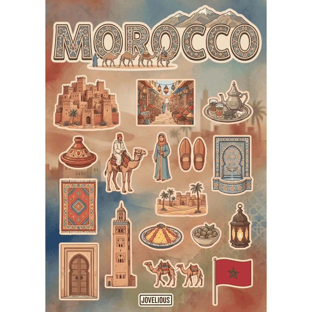 Morocco Sticker Sheet: Matte Vinyl Travel Decals & Souvenirs - Image 5