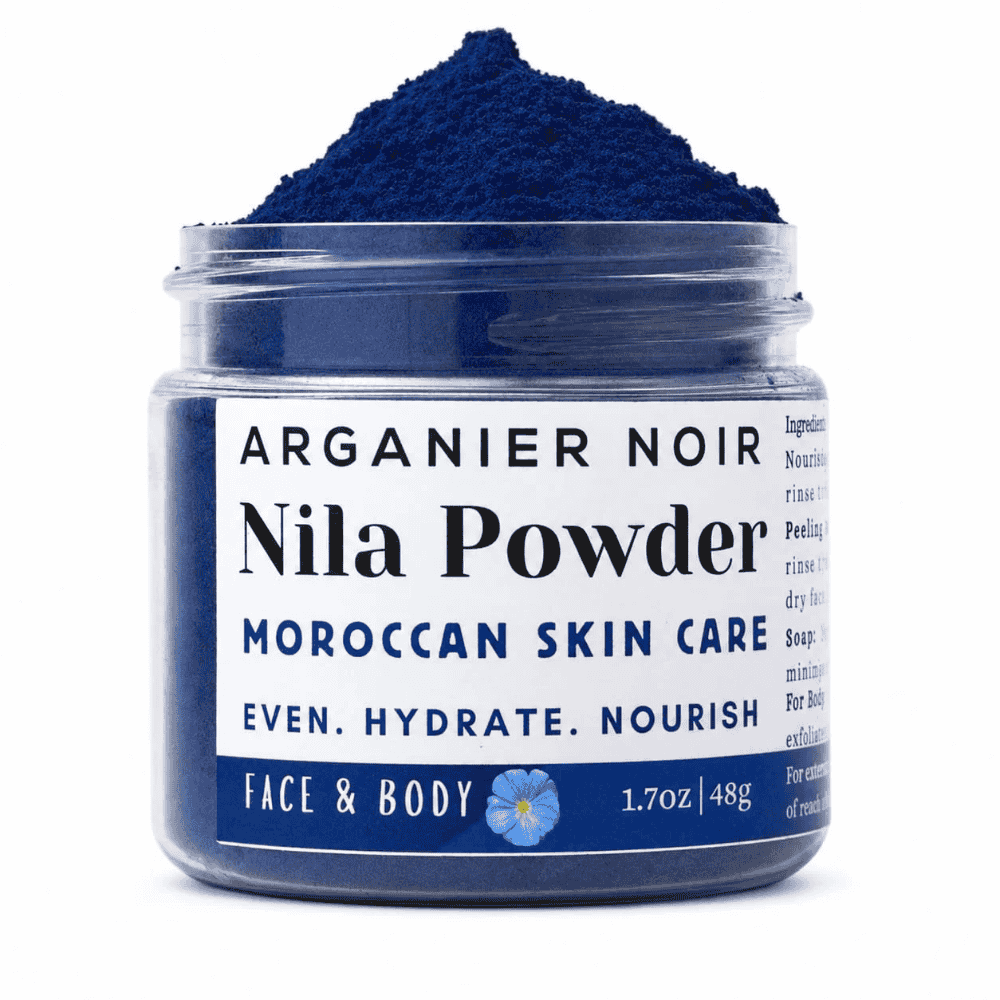 Moroccan Blue Nila Powder 48g for Face and Body Skincare