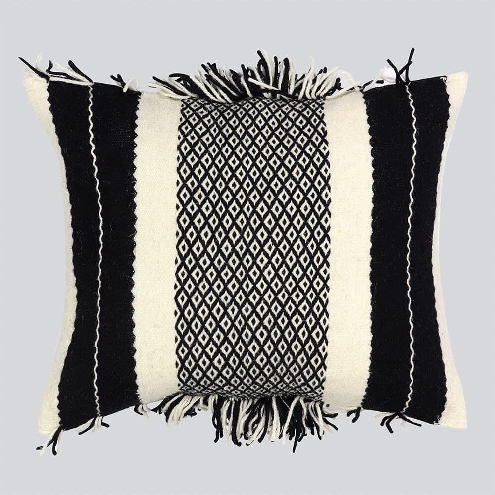 24x26 Black Shadoui Moroccan Wool Throw Pillow - Bohemian - Image 5