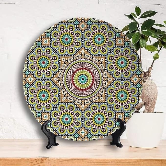 Moroccan Ceramic Hanging Decorative Plate Artistic Printing - Image 4