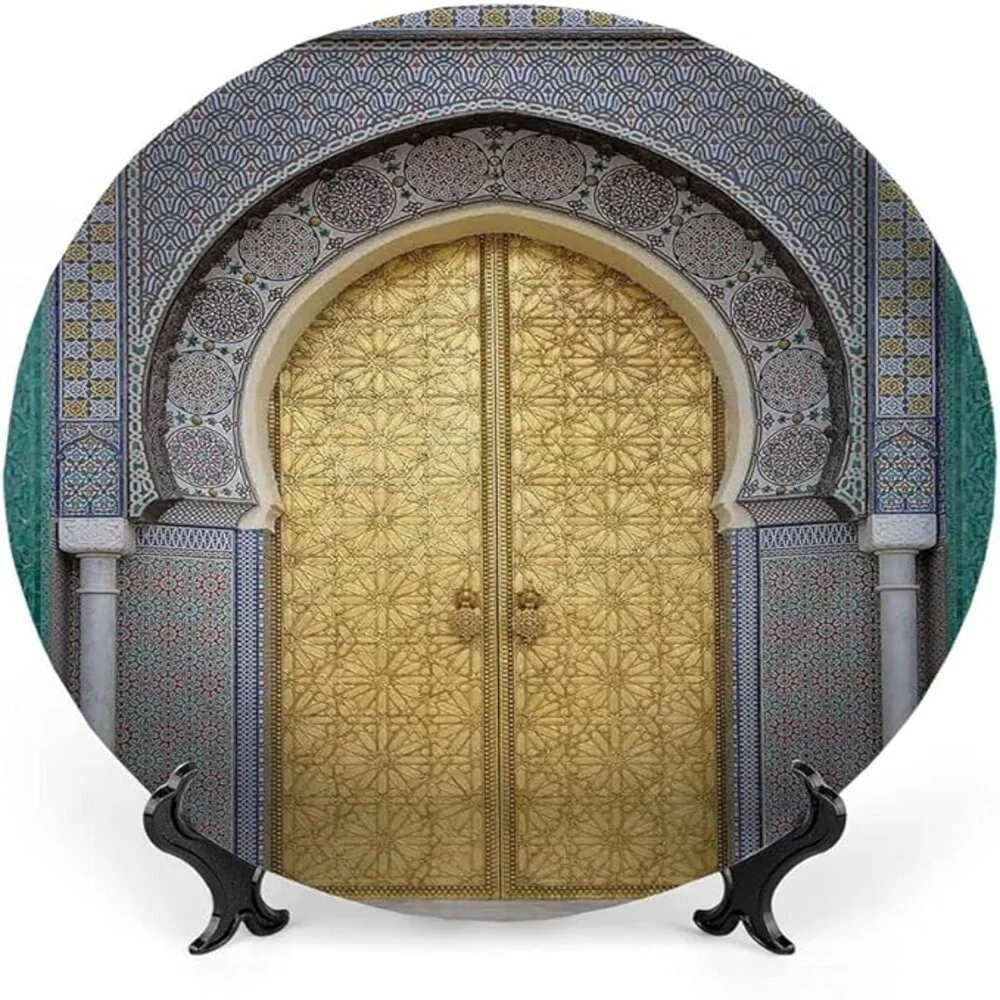 Moroccan Ceramic Hanging Decorative Plate Artistic Printing