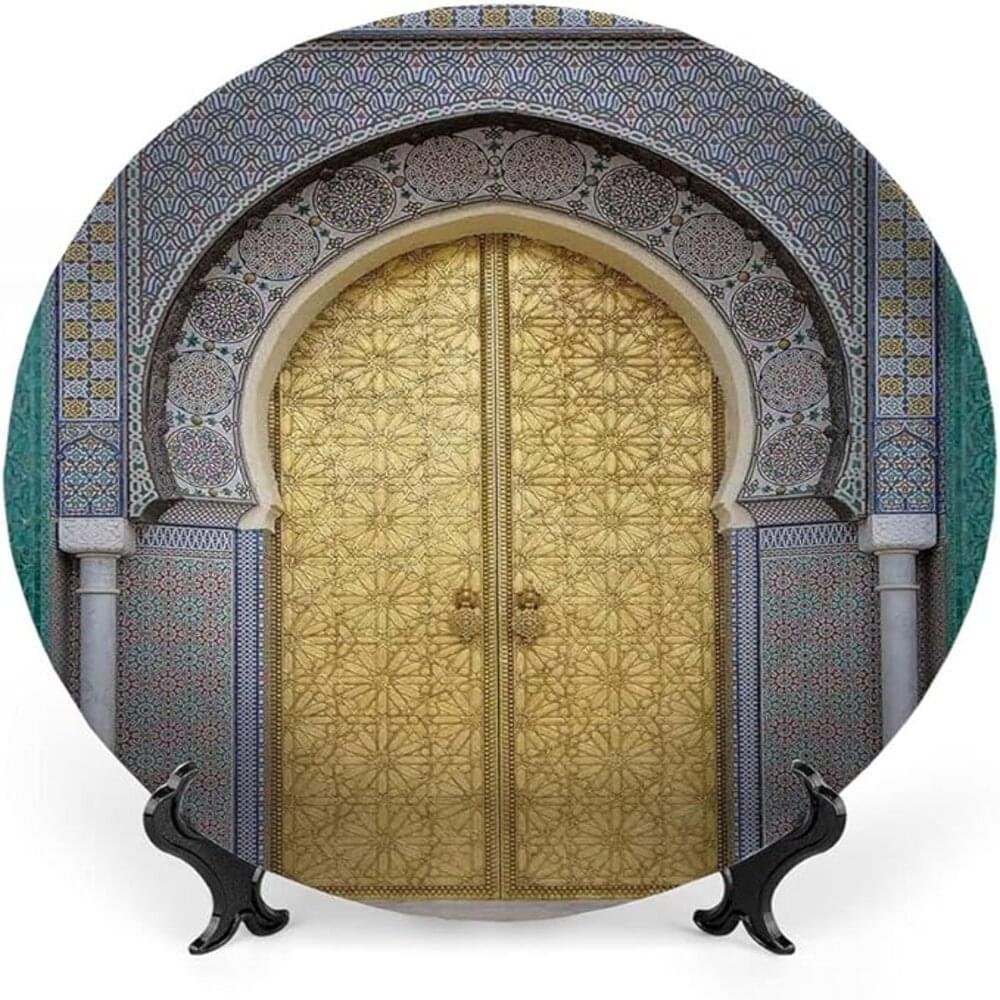 Moroccan Ceramic Hanging Decorative Plate Artistic Printing