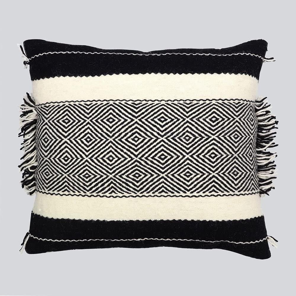 24x26 Black Shadoui Moroccan Wool Throw Pillow - Bohemian - Image 6