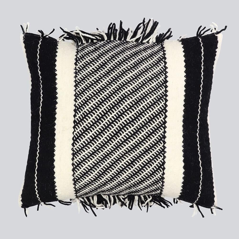 24x26 Black Shadoui Moroccan Wool Throw Pillow - Bohemian - Image 4