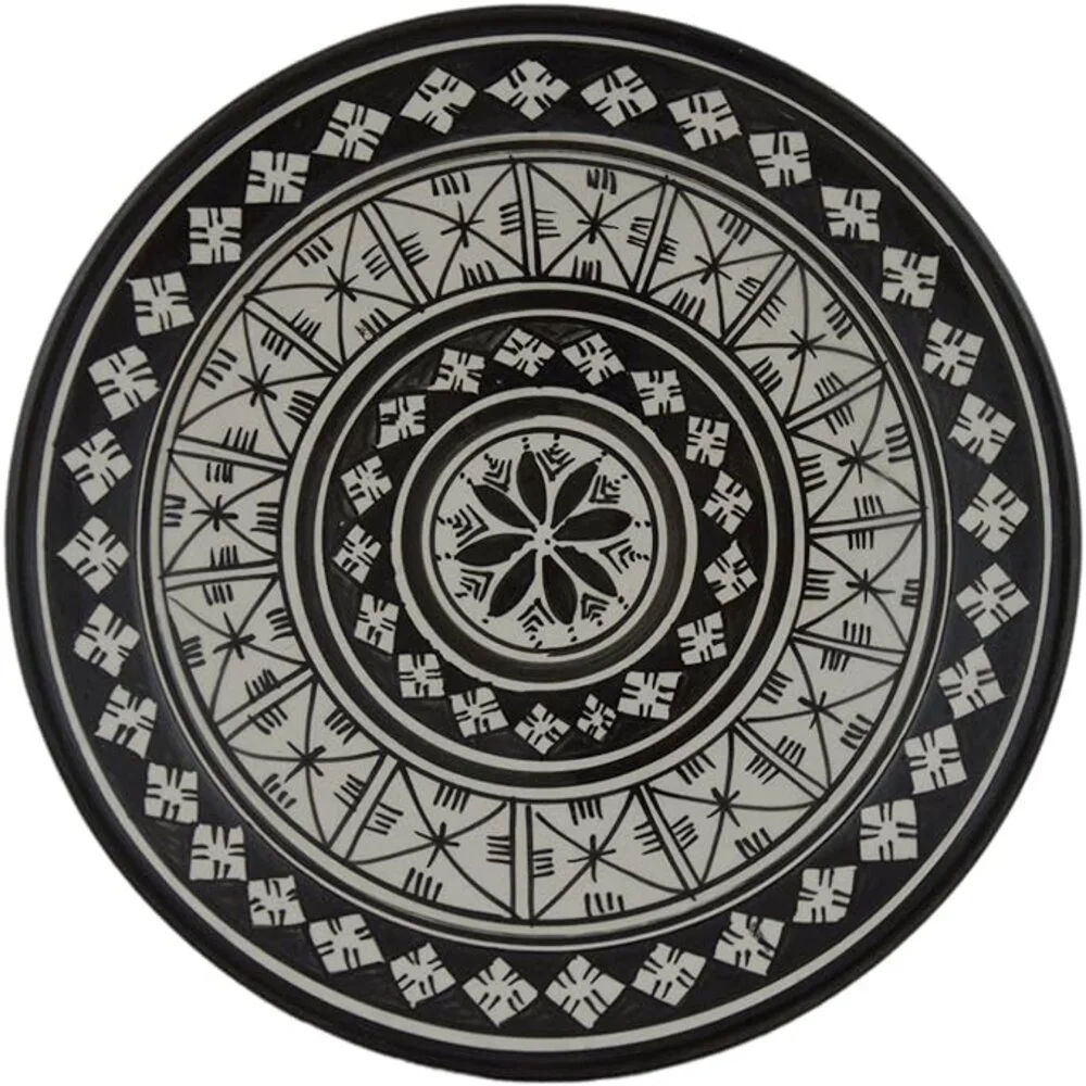 14" Clay Plates Moroccan Handmade Serving Wall Hanging