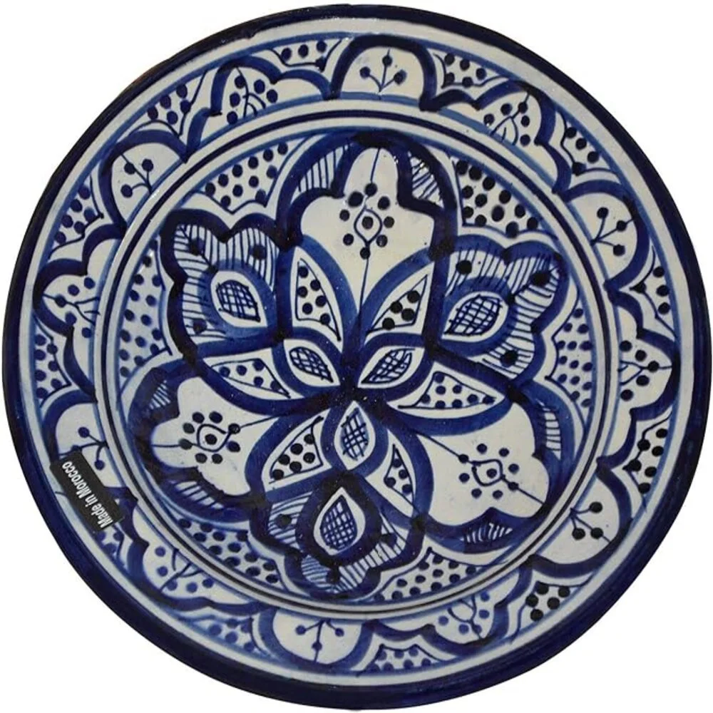 12" Wall Hanging Ceramic Plate Moroccan Handmade Decorative