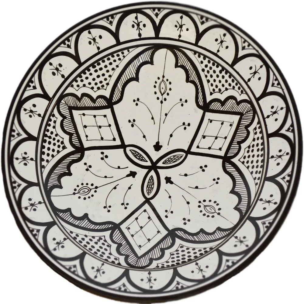 14" Handmade Moroccan Serving Ceramic plate - HandWash