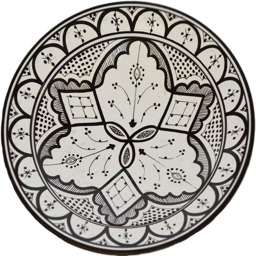 14" Handmade Moroccan Serving Ceramic plate - HandWash
