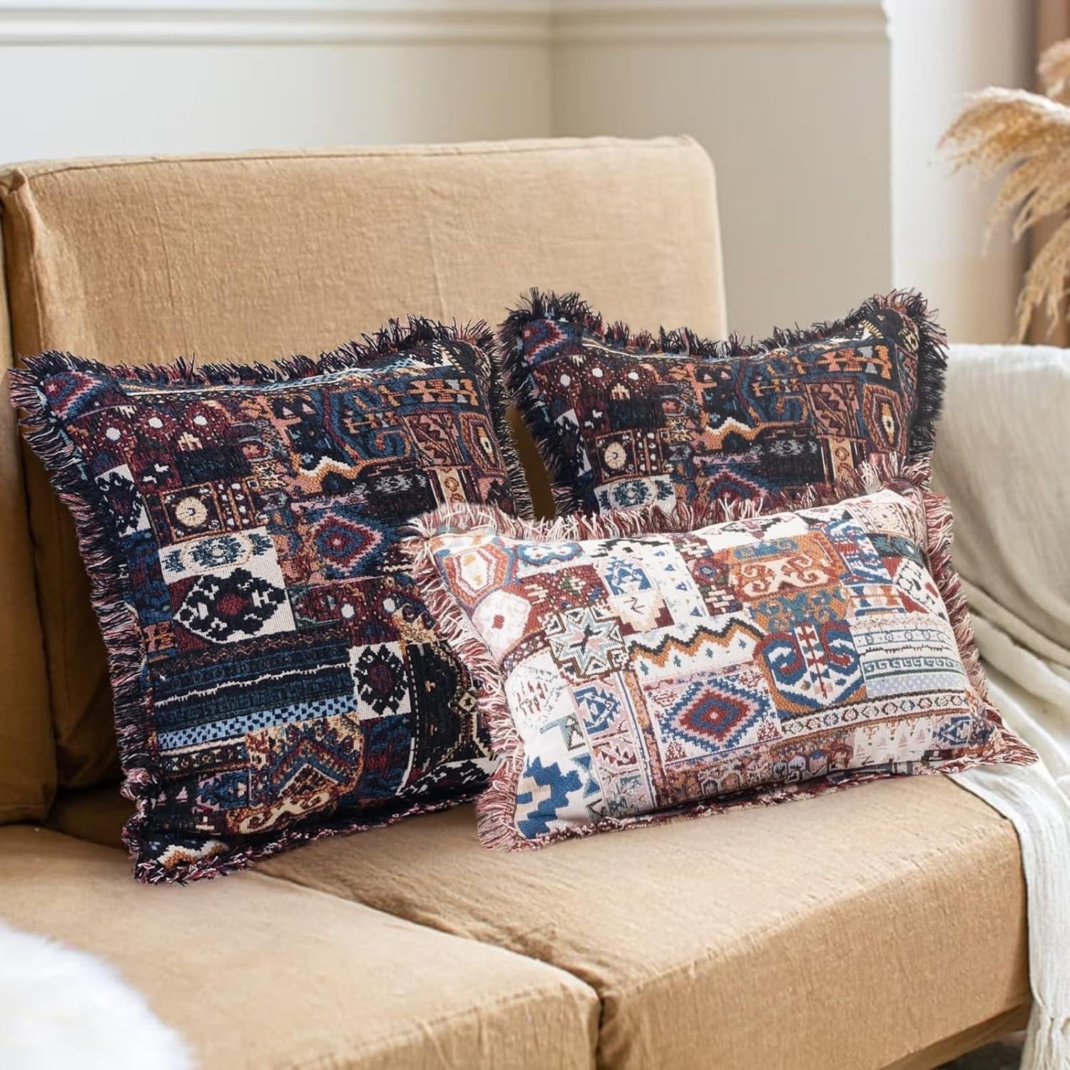 20x20 Boho Throw Pillows for Cotton Moroccan Rustic
