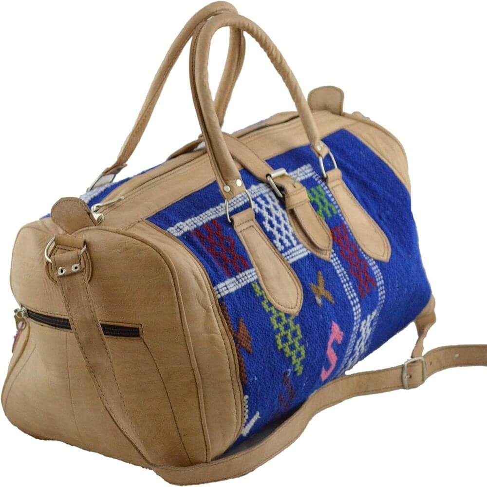 Brown Moroccan Large Luggage Handmade Leather Duffle Bag