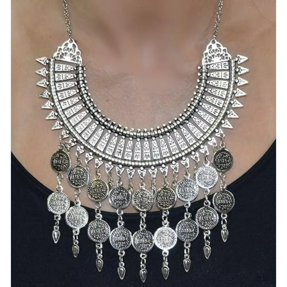 Moroccan Jewelry Berber Coin Necklace Ethnic Tribal Metal
