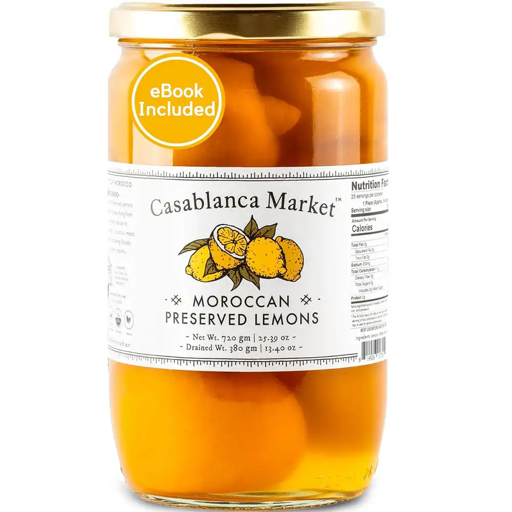 25oz Authentic Moroccan Preserved Lemons in Jar Whole NonGMO