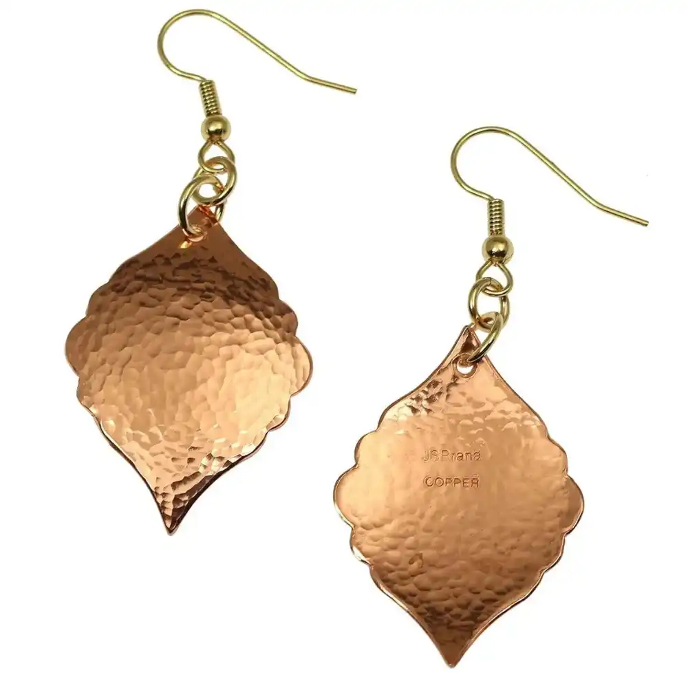 14K Gold-plated Hand-Hammered Copper Moroccan Drop Earrings
