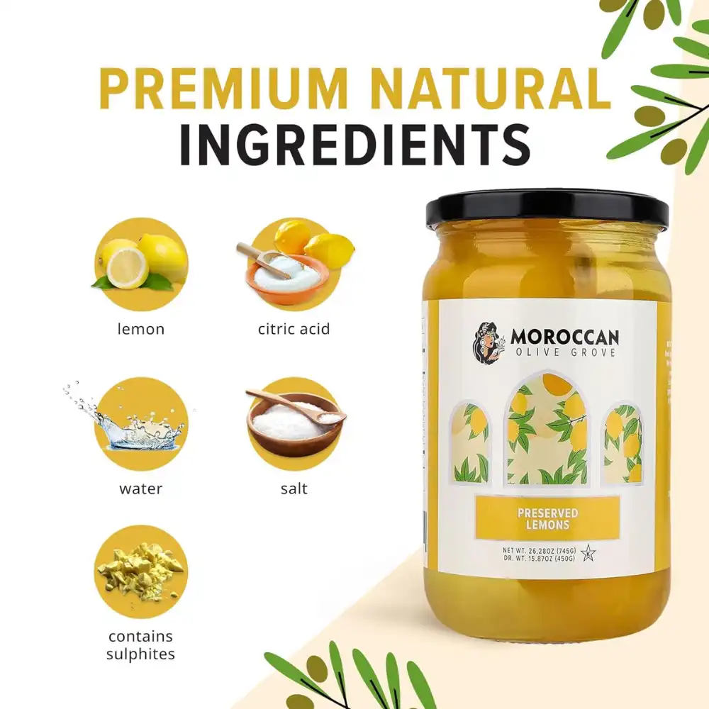 Moroccan Preserved Lemons in a Jar For Salad Tagine Couscous