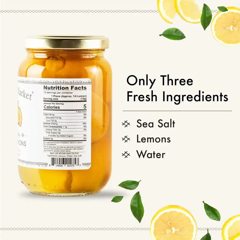 Authentic Moroccan Preserved Lemons in Jar – Whole Non-GMO