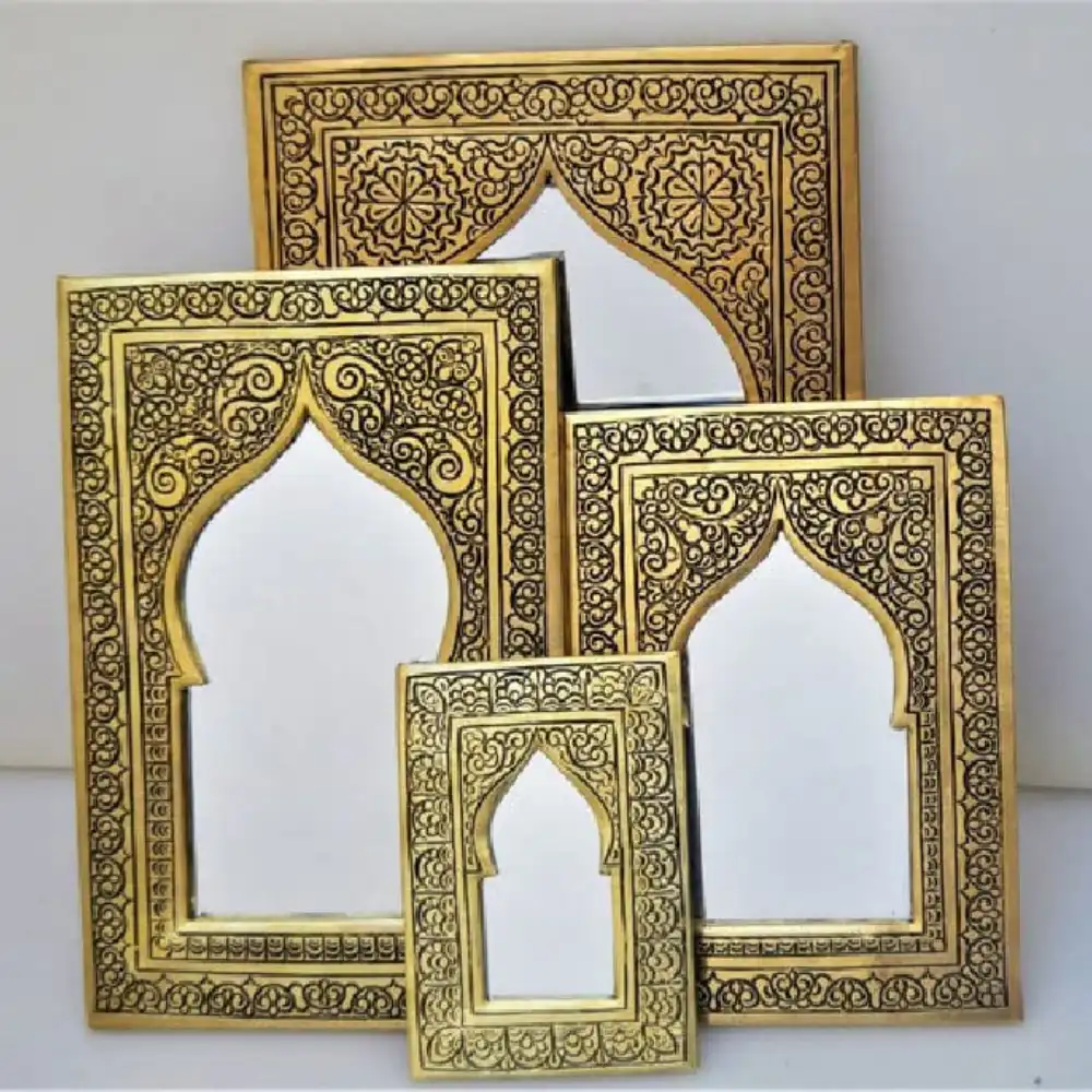 Moroccan Handmade Brass Wall Decor Mirror, Bathroom Mirror