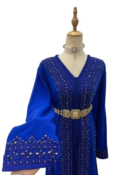 Handmade Moroccan Caftan Dress - Luxury Velvet and Silk