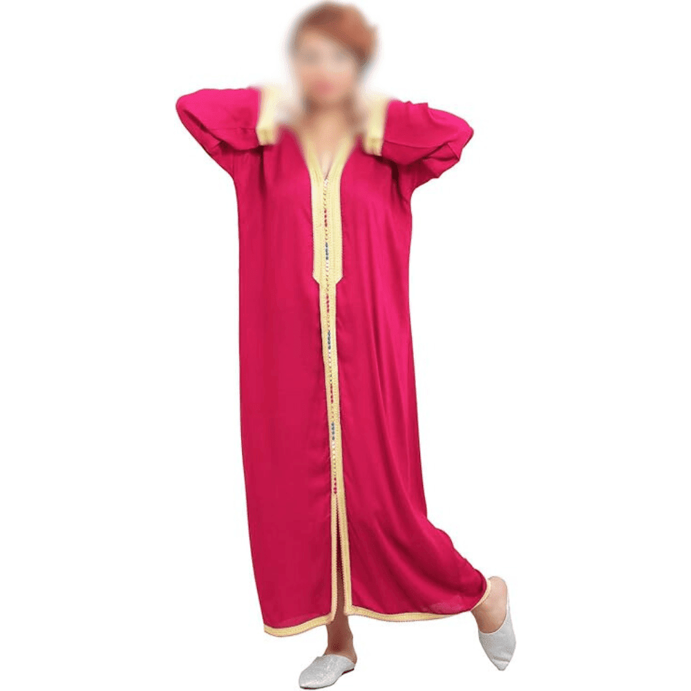 Moroccan Hooded Djellaba – Elegant Embroidered Cotton Blend