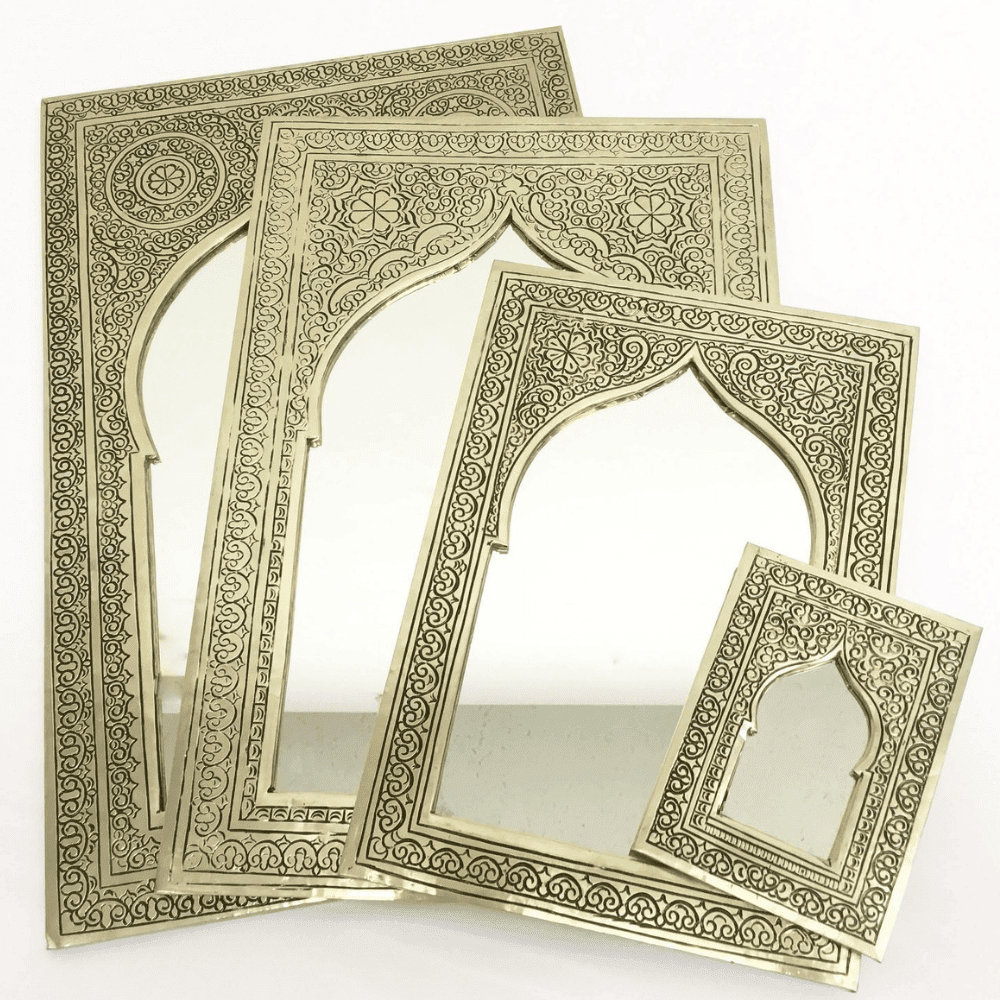 Mini Mosque Mirror Silver Moroccan Wall Decor Religious Art