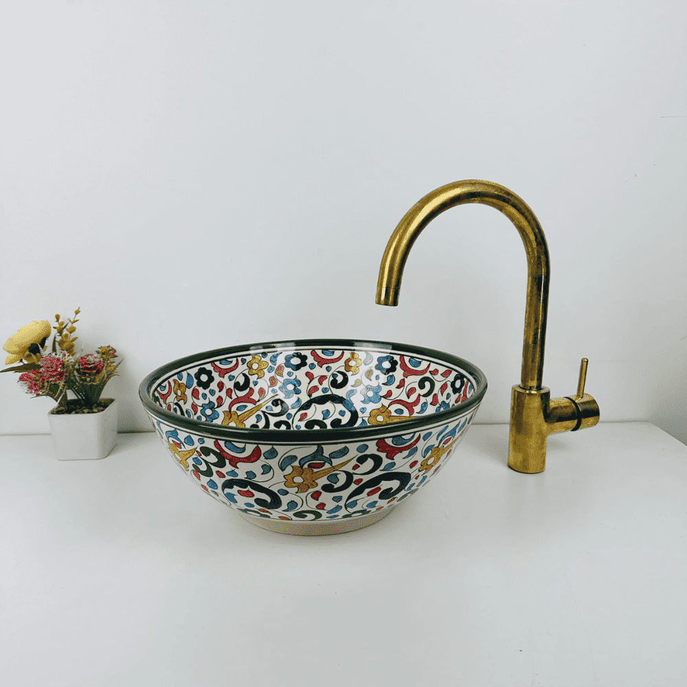 Handcrafted Moroccan Bathroom Washbasin Durable and Elegant