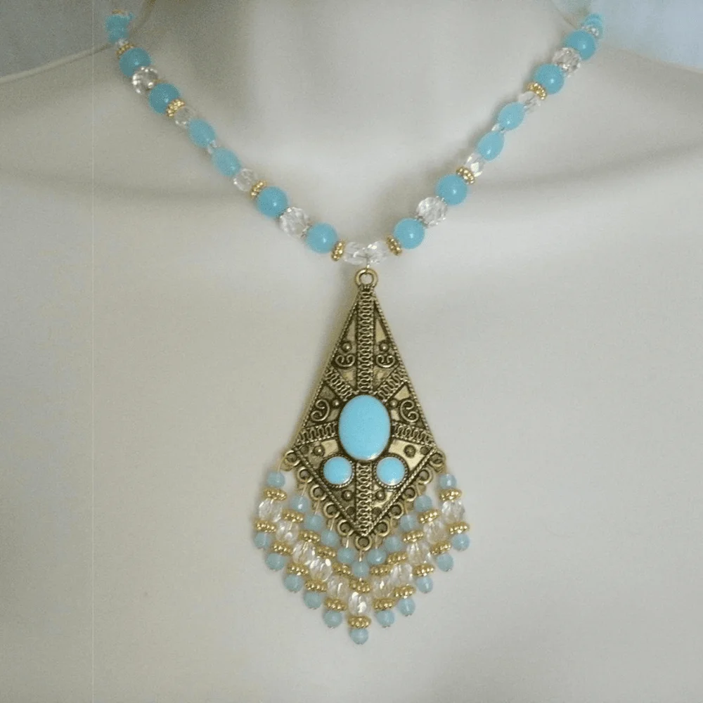 Handmade Moroccan Necklace – Bohemian Gold-Plated Jewelry
