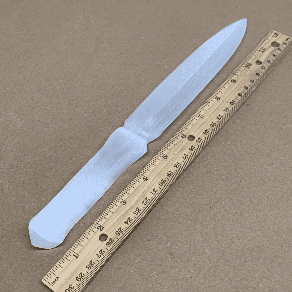 Moroccan Natural Selenite Knife Dagger – Handcrafted Crystal