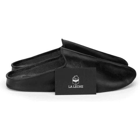 Babouches Marocaines En Cuir Pour Homme - Noir, Peau De Mouton Bio, Style Enfiler | Neuf Avec Emballage