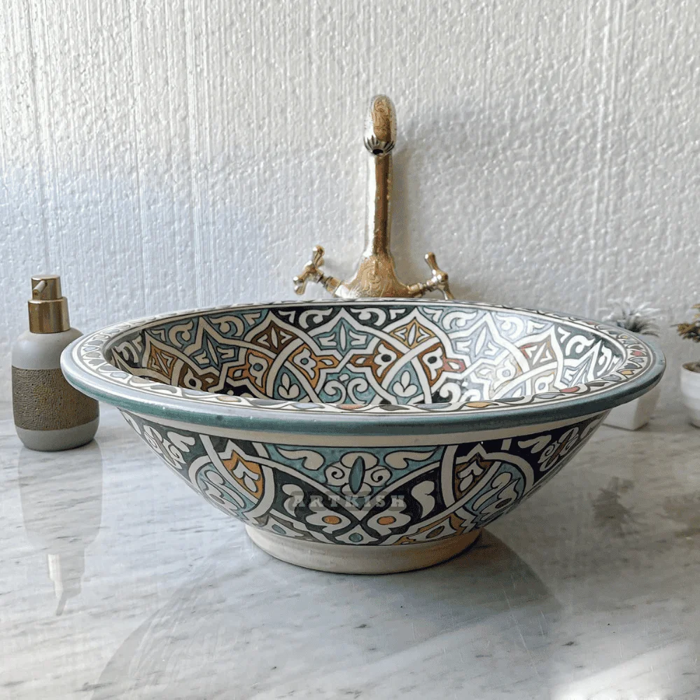 Handmade Moroccan Ceramic Sink – Artistic Bathroom Basin