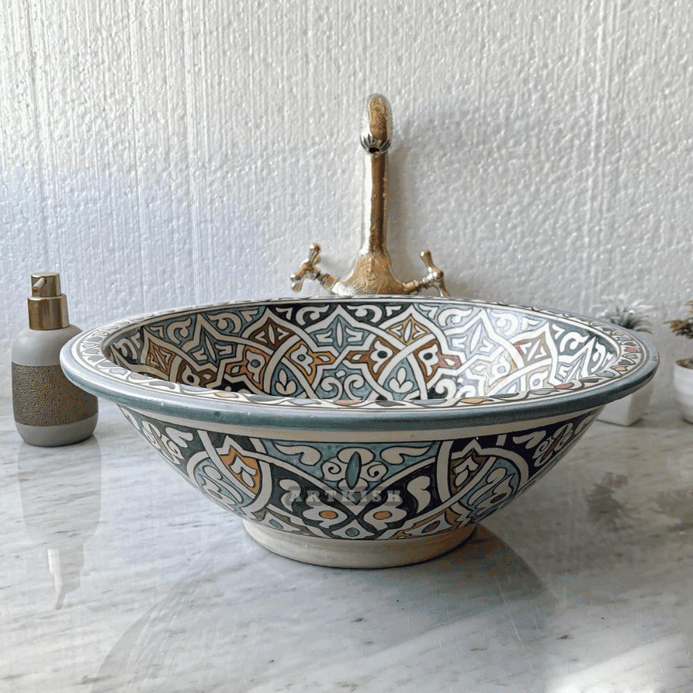 Handmade Moroccan Ceramic Sink – Artistic Bathroom Basin