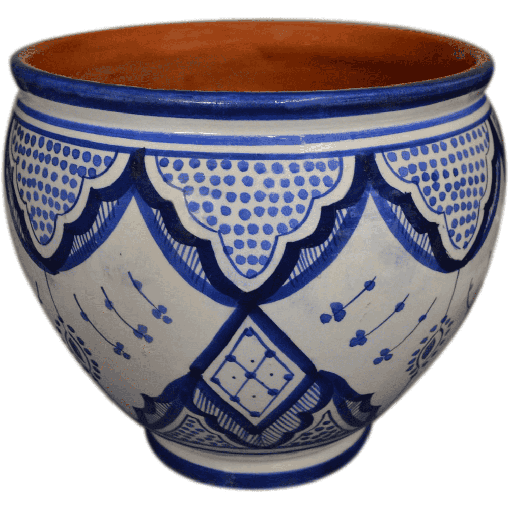 Handmade Moroccan Ceramic Planter with Drainage Medium Size